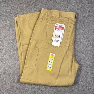 Carhartt FR Pants Mens 44x32 Khaki Flame Resistant Loose Fit Canvas Utility Work